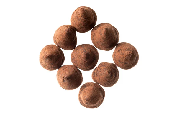 Chokladtryffel på vit — Stockfoto