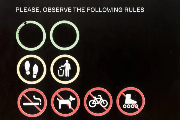 Observe the following rules — Stock Photo, Image