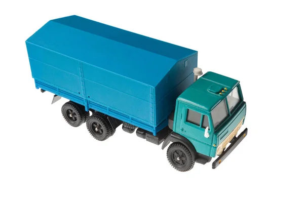 Zabawka ciężarówka na biały — Zdjęcie stockowe