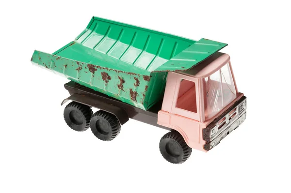Ρετρό παιχνίδι σκουπίδια φορτηγό με σκουριά — Φωτογραφία Αρχείου