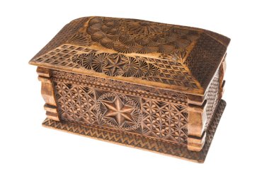 beyaz oyma ahşap kutu