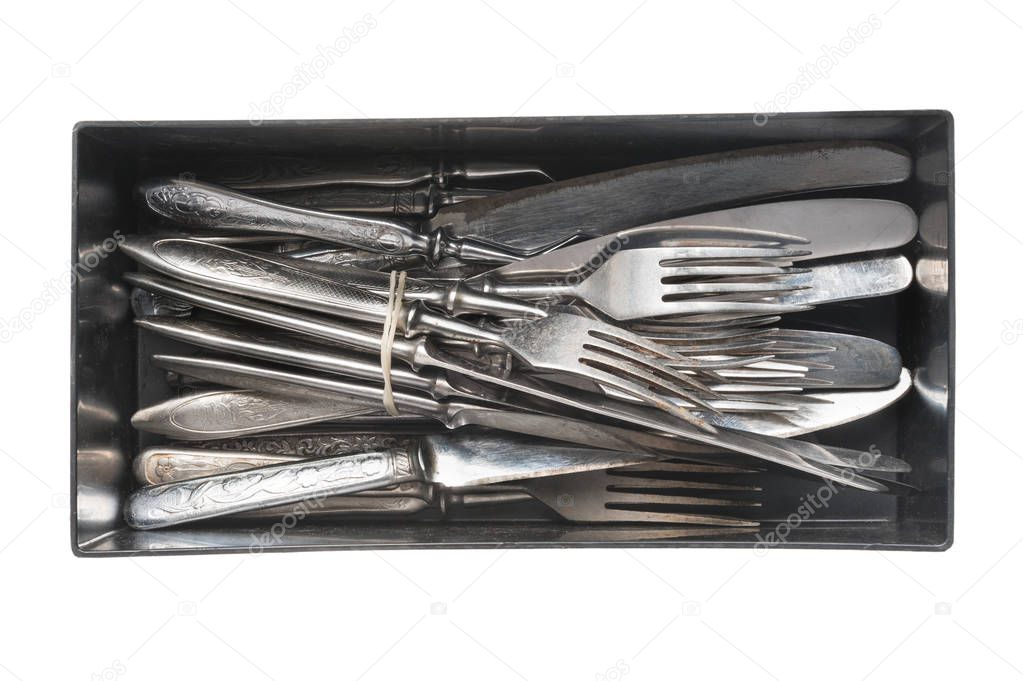 set of retro forks and knives