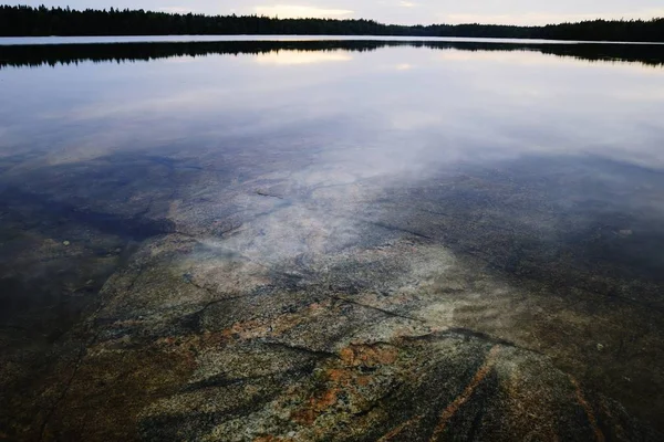 Granieten Plaat Onder Oppervlakte Van Het Water Landschap — Stockfoto