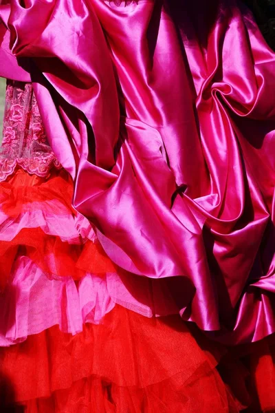 Drape Crimson Fabric Lace Background — Stock Photo, Image