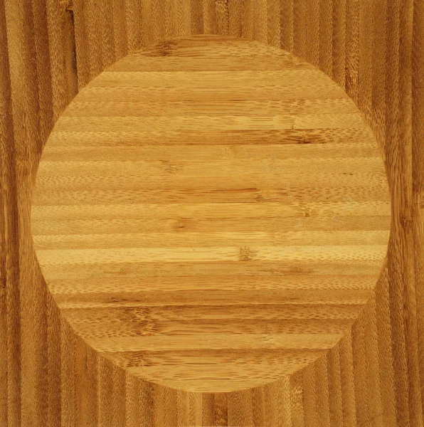 Wooden tray with a circle in the center — Stock Photo, Image