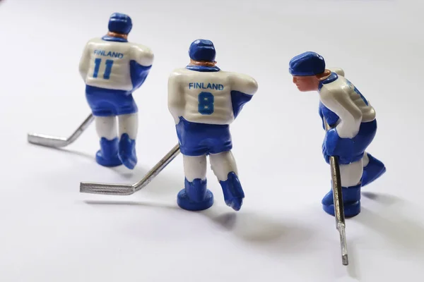 Toy plastic hockey spelers van het nationale team van Finland — Stockfoto