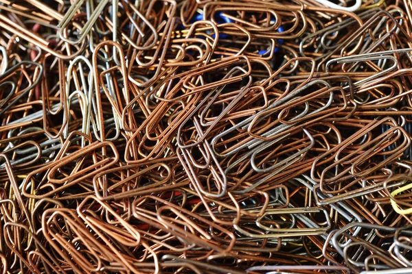 Full Frame Many Metal Paper Clips — Stock Photo, Image