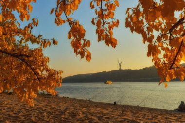 Kiev, Ukrayna Dinyeper Nehri manzarası