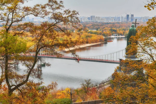 Monument Prince Vladimir Baptist Golden Autumn Kiev Ukraine — Stock Photo, Image