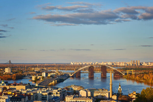 View of Dnieper river in Kiev, Ukraine