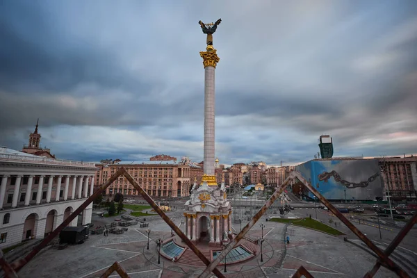 Θέα Από Maydan Nezalezhnosti Πλατεία Ανεξαρτησίας Στην Πρωτεύουσα Της Ουκρανία — Φωτογραφία Αρχείου