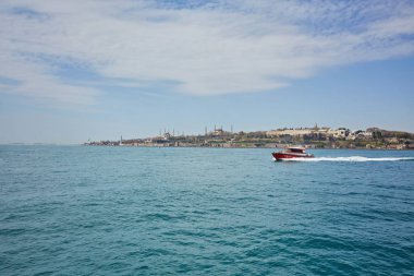 Boğaz arka plan, İstanbul üzerinde bir eski şehir ile