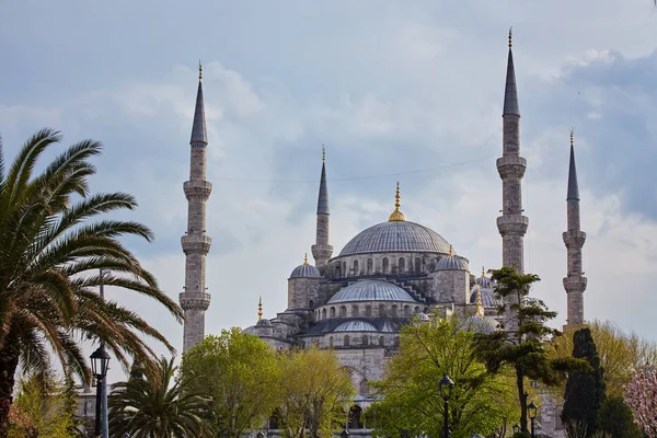 Blue Mosque Background Blue Sky Clear Day Istanbul Turkey — Stock Photo, Image