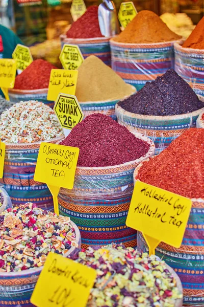 Turquía Estambul Spice Bazaar Especias Turcas Para Venta — Foto de Stock