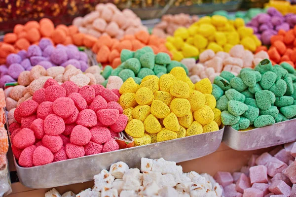 Doces Tradicionais Turcos Rahat Lukum Contador Mercado Grand Bazar Istambul — Fotografia de Stock