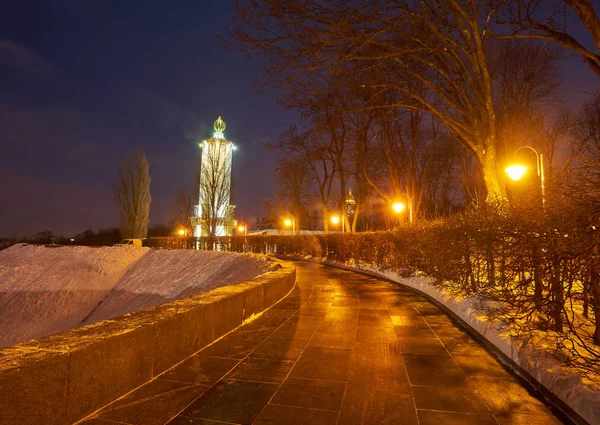 Парк Вічної Слави Києві Вночі — стокове фото