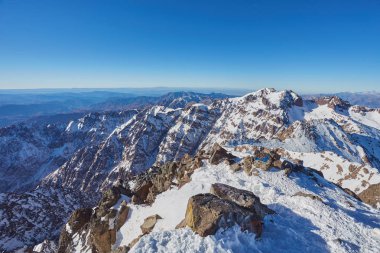 Toubkal - en yüksek dağ Atlass en yüksek dağlar Fas, Afrika