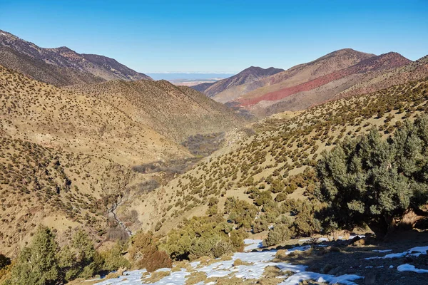 Passe Montanha Nas Montanhas Atlas Cor Vermelha Marrocos — Fotografia de Stock