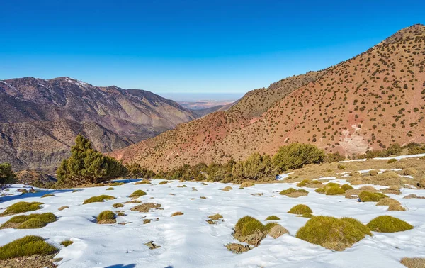 Przełęcz Górach Atlas Kolor Czerwony Maroko — Zdjęcie stockowe