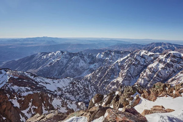 Toubkal Parque Nacional Pico Whit 167M Mais Alto Nas Montanhas — Fotografia de Stock