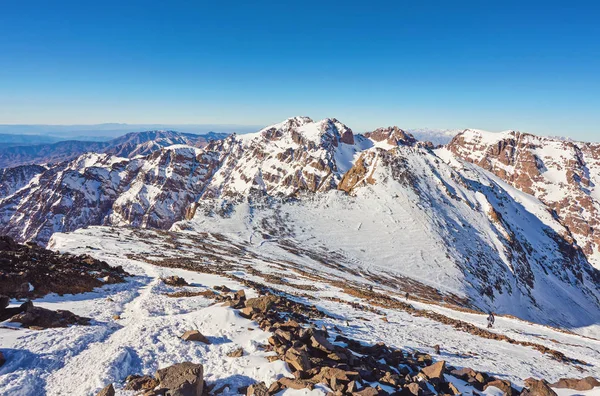 Toubkal Parque Nacional Pico Whit 167M Más Alto Las Montañas —  Fotos de Stock