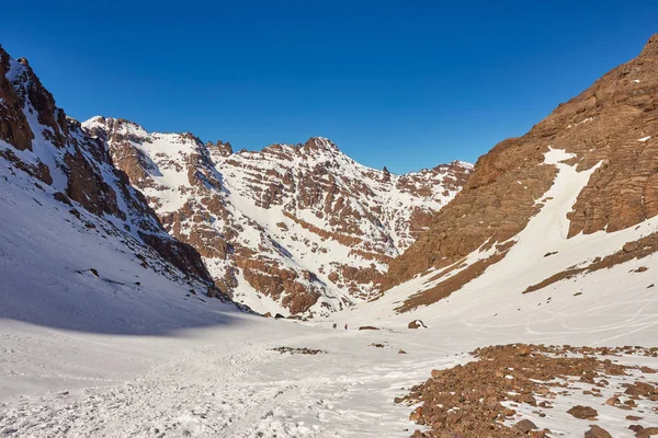 Trilha Caminhada Até Topo Monte Toubkal Marrocos — Fotografia de Stock