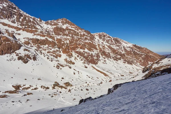 Het Parcours Voor Het Beklimmen Van Toubkal Hoogste Berg Van — Stockfoto