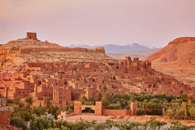 Town of Ait Ben Haddou near Ouarzazate on the edge of the Sahara Desert in Morocco. clipart