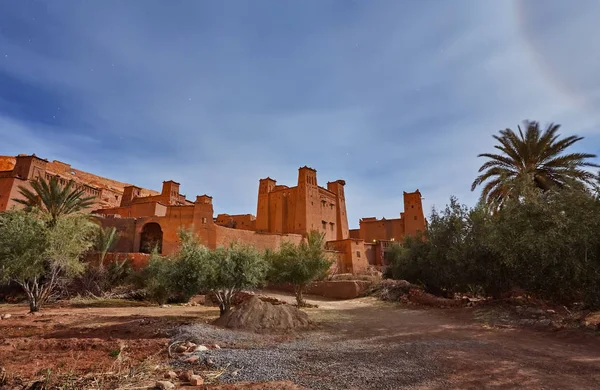 Ait Ben Haddou Kasbah Βράδυ Στην Οροσειρά Του Άτλαντα Του — Φωτογραφία Αρχείου