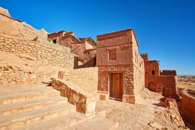 Kasbah AIT Ben Haddou Fas çölünde dar sokaklarında