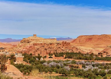 Kasbah Ait Ben Haddou in the Atlas Mountains of Morocco. UNESCO World Heritage Site since 1987. Several films have been shot there clipart