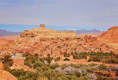 Town of Ait Ben Haddou near Ouarzazate on the edge of the Sahara Desert in Morocco. clipart