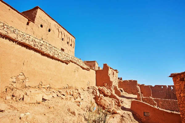 Вузькі Вулички Kasbah Ait Haddou Бен Пустелі Марокко — стокове фото