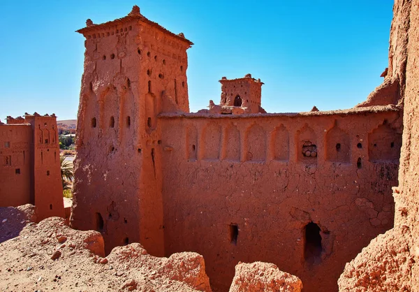 Город Айт Бен Хадду Возле Уарзазата Краю Пустыни Сахара Марокко — стоковое фото