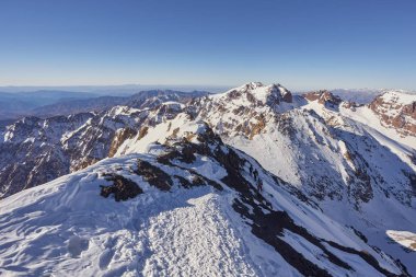 Toubkal - en yüksek dağ Atlass en yüksek dağlar Fas, Afrika