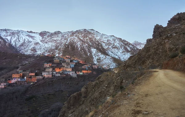 Χωριού Imlil Ψηλά Βουνά Atlas Εθνικό Πάρκο Του Toubkal Μαρόκο — Φωτογραφία Αρχείου