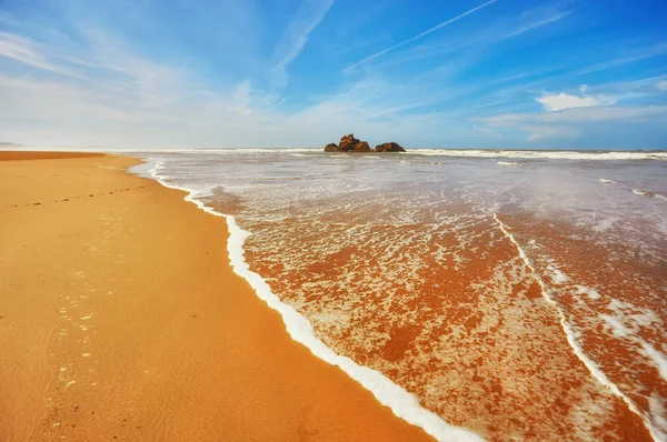 Prachtig Strand Aan Atlantische Oceaan Essaouira Marokko — Stockfoto