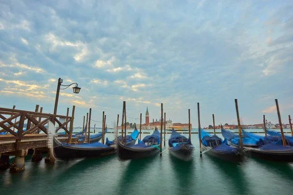 Gondolas Grand Canal San Giorgio Maggiore Church Venice — Stock Photo, Image