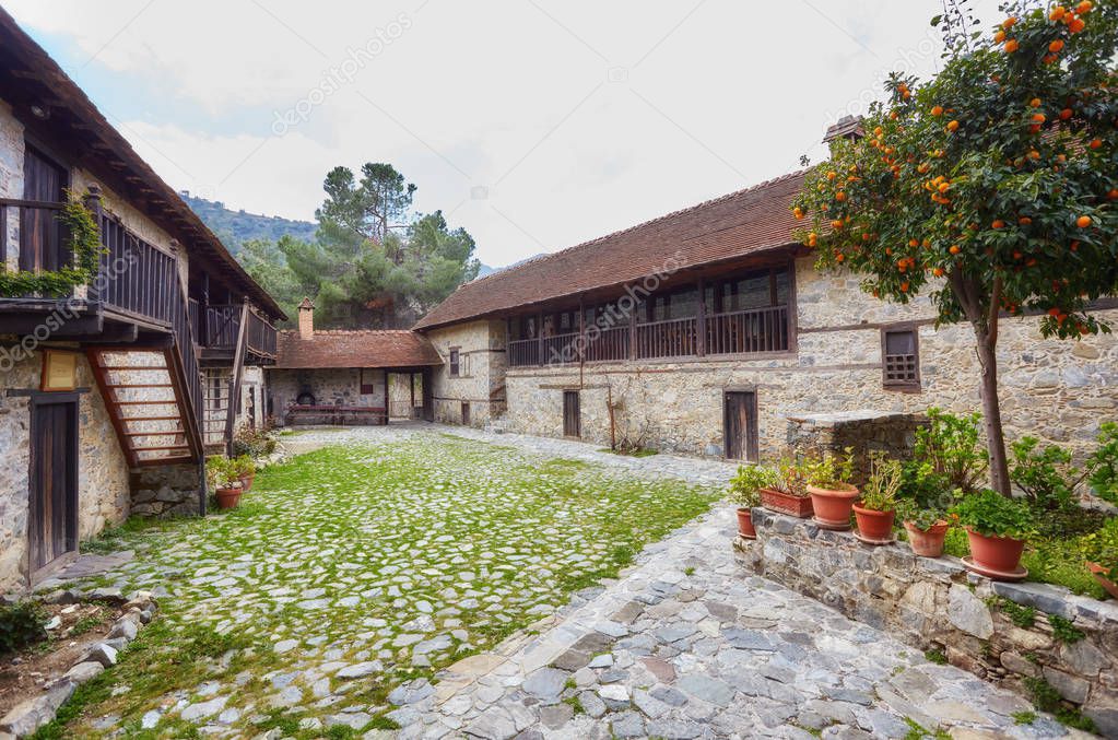 Agios Ioannis St John Lambadistis monastery UNESCO World Heritage Site , Marathasa valley.