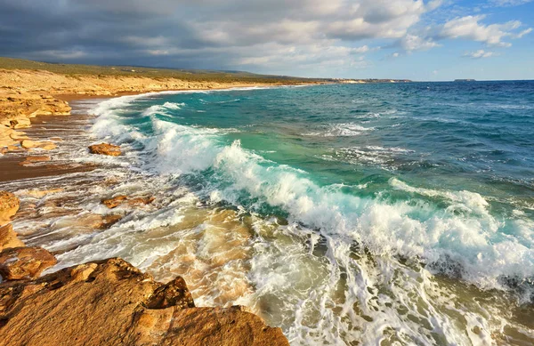 Cypr Wybrzeże Morza Śródziemnego Lara Beach Dzielnicy Pafos — Zdjęcie stockowe