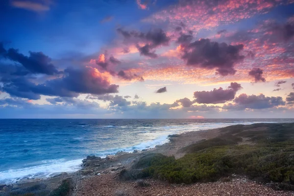 Magie Beau Coucher Soleil Chypre Est Pays Insulaire Méditerranée Orientale — Photo