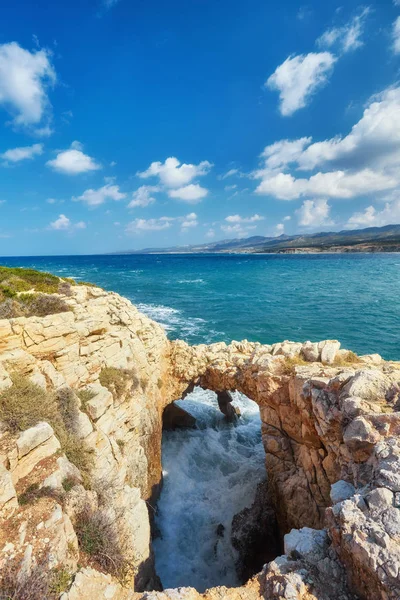 Sünderbrücke Auf Der Insel Zypern Mediterrane Meereslandschaft — Stockfoto