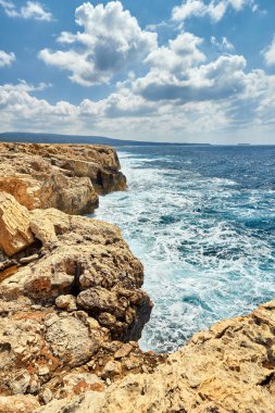 The rocky coast of the island of Cyprus clipart