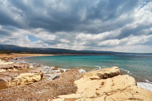 Kıbrıs Akdeniz Kıyısında Lara Beach Paphos Bölgesinde — Stok fotoğraf