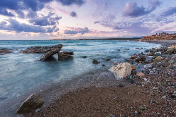 Magie Van Een Prachtige Zonsondergang Cyprus Een Eilandstaat Het Oostelijk — Stockfoto