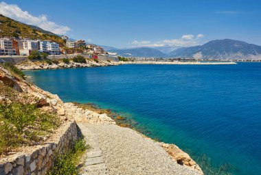 Türkiye'de deniz plaj. Güzel yaz manzara