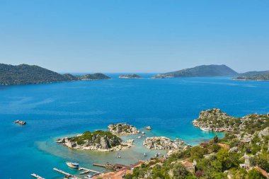Türkiye'de deniz plaj. Güzel yaz manzara