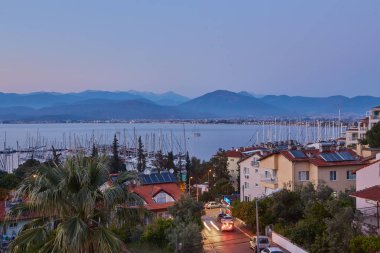 Panoramik Fethiye Körfezi Türkiye'de '