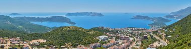 Popüler tatil şehir kaş Türkiye'de hava panoramik manzaralı