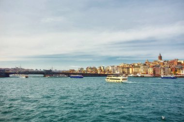 Boğaz arka plan, İstanbul üzerinde bir eski şehir ile